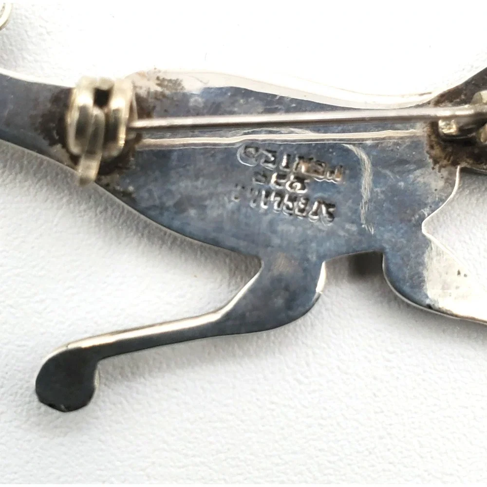 Vintage‎ Sterling Silver & Abalone Road Runner Brooch